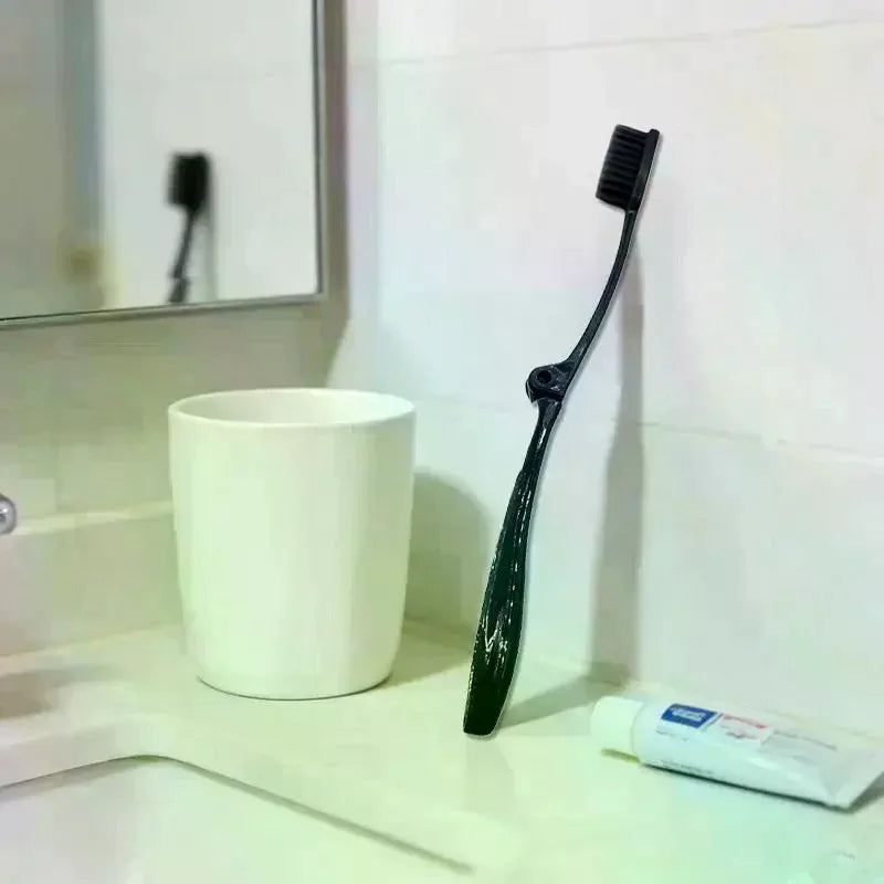 Foldable Bamboo Charcoal Soft Toothbrush | Travel Ready Bamboo Toothbrush QXL