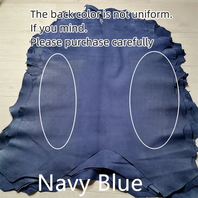 Navy Blue Sheepskin Leather Fabric 0.6–1mm | DIY Whole Hide Leather Craft Fabric QXL