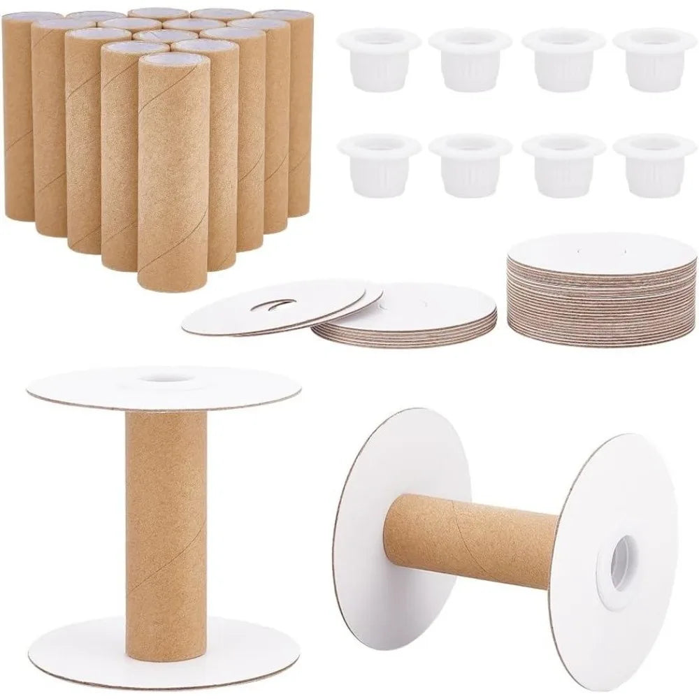 16-Set Empty Paper Thread Spools | Wire & Yarn Bobbins Thread Spool Set QXL AECH04-18747