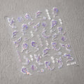 5D Glitter Blue Butterfly Nail Art Stickers | Self-Adhesive Decals