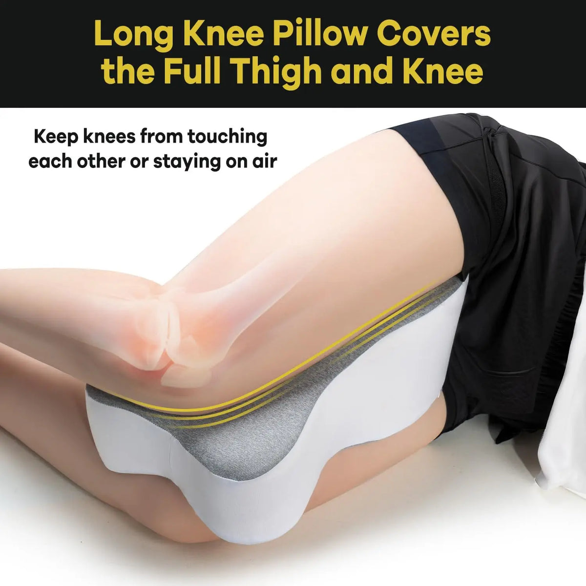 Memory Foam Knee Pillow | Orthopaedic Leg Cushion Support Knee Support Pillow QXL