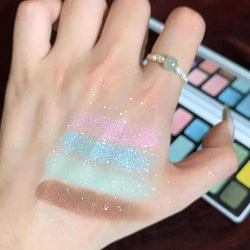 16-Color Matte Shimmer Eyeshadow Palette | Nude & Glitter Eyeshadow Palette QXL