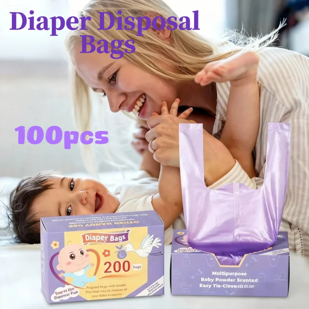 100-Pack Scented Disposable Nappy & Hygiene Bags | Diaper Bags Disposable Hygiene Bags QXL