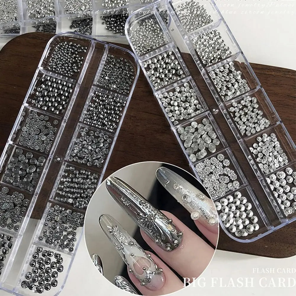 Punk Round Metal Nail Studs, Rivets & Slices | DIY Nail Art Nail Art Studs QXL