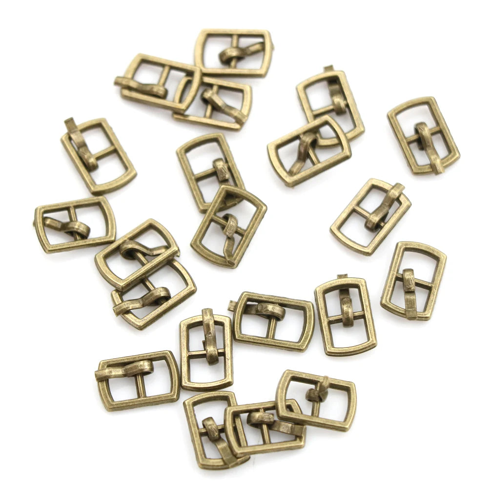 10-Pack 4.5mm Mini Metal Doll Belt Buckles | Tri-Glide Set Doll Accessories QXL