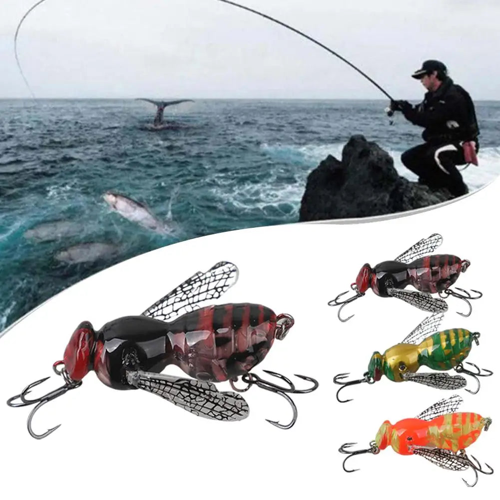 Wasp Topwater Fishing Lure | Hard Bait for Bass & Pike Topwater Fishing Lure QXL