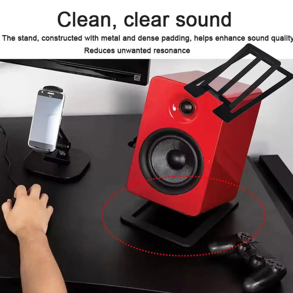 Desktop Speaker Stands – 16° HiFi Shock-Absorbing Brackets (Pair) Speaker Stands QXL