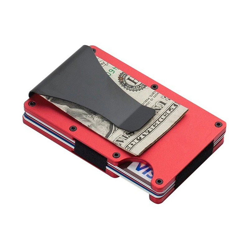 Slim RFID Minimalist Wallet – Aluminum Money Clip & Card Holder RFID Slim Wallet QXL
