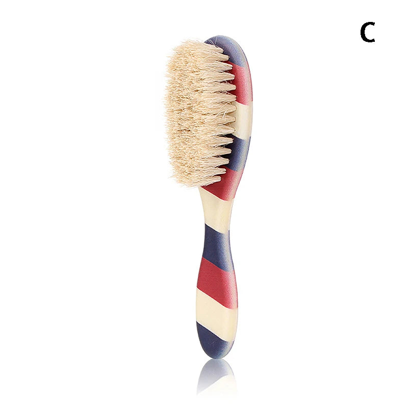 Wild Boar Bristle Beard Brush | Men's Grooming & Barber Tool Beard Styling Brush QXL C