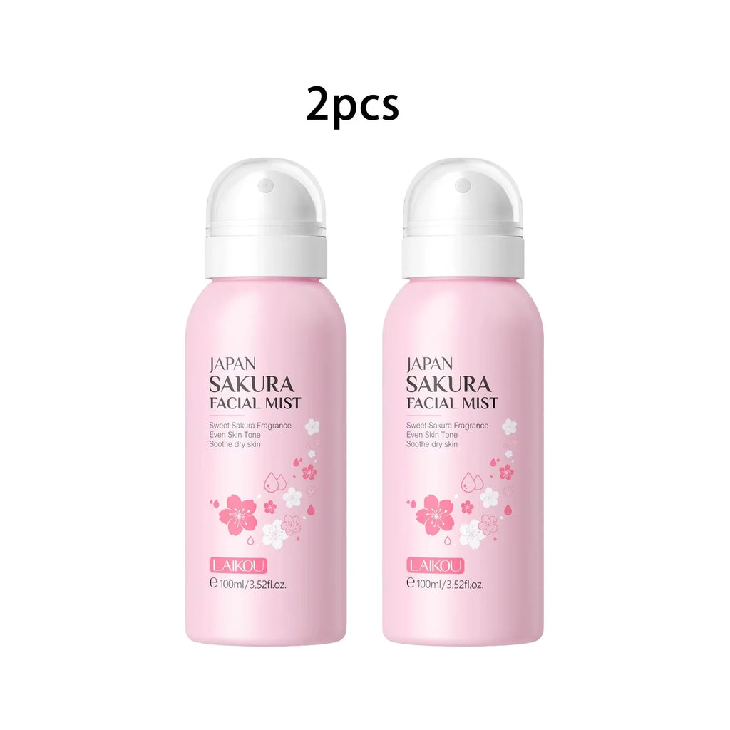 LAIKOU Sakura Facial Mist Toner | Hydrating Brightening Spray Facial Mist Toner QXL 2 PCS