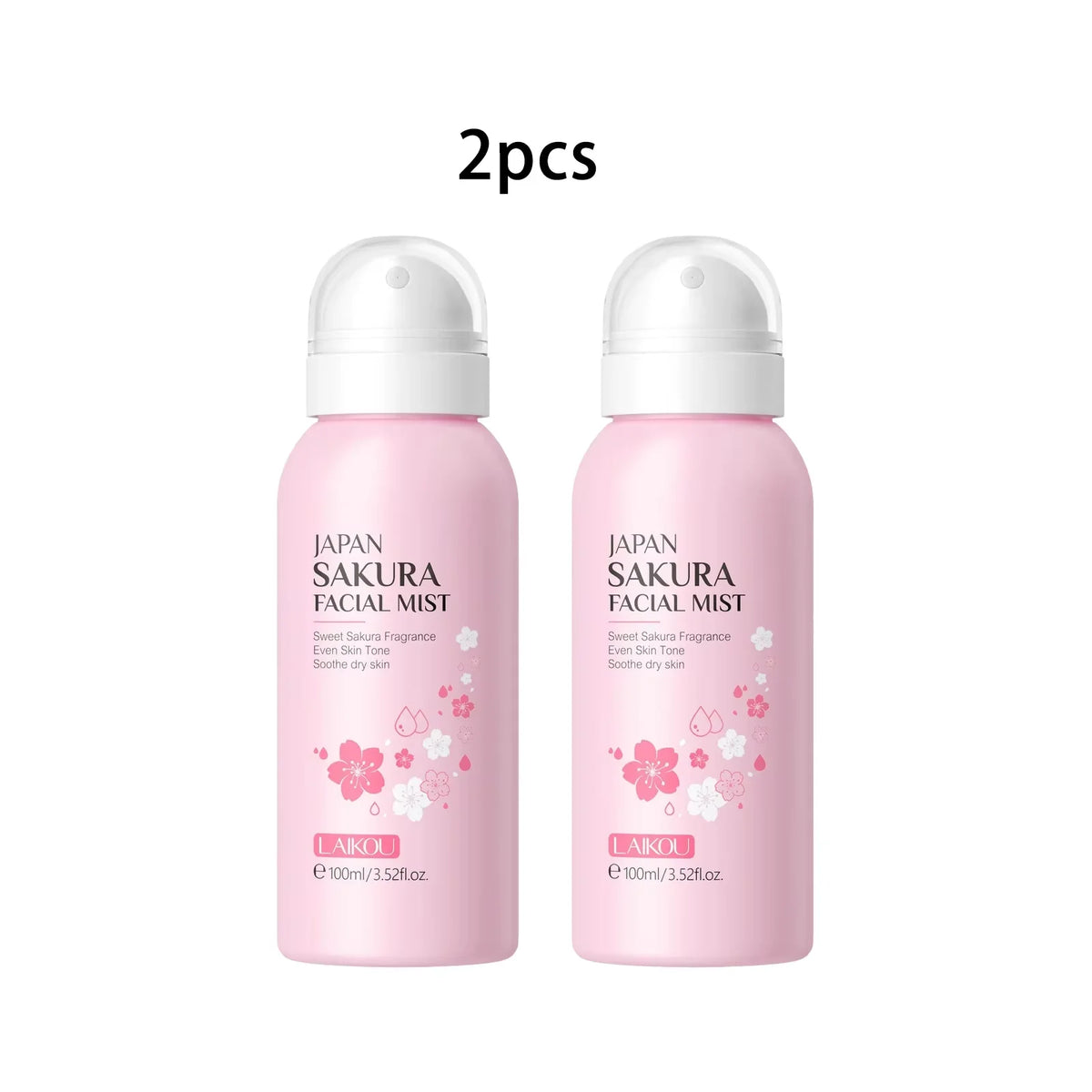 LAIKOU Sakura Facial Mist Toner | Hydrating Brightening Spray Facial Mist Toner QXL 2 PCS