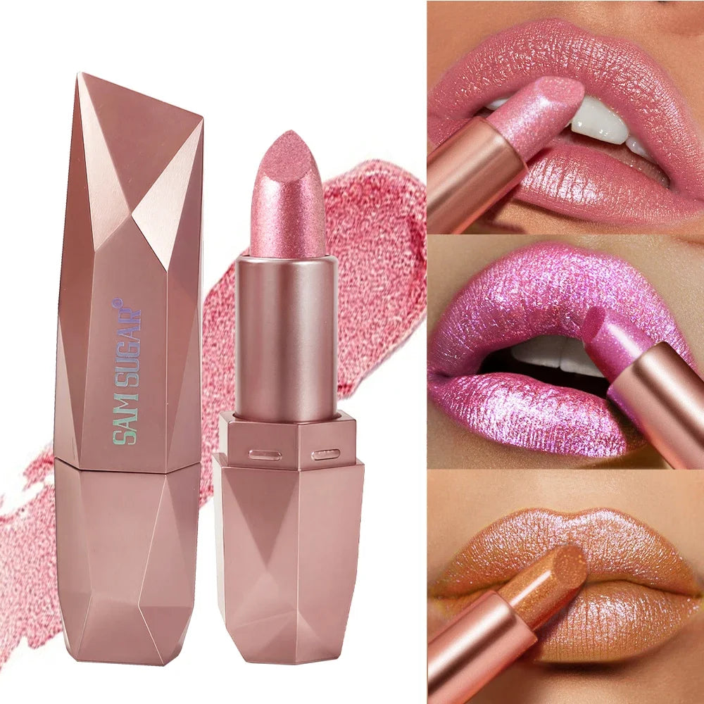 SAM SUGAR Diamond Glitter Lipstick | Metallic Waterproof Glitter Lipstick QXL