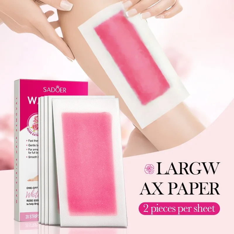 Aloe Cold Wax Strips 10-Pack | Body & Leg Hair Removal Cold Wax Strips QXL