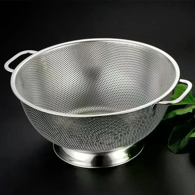 Stainless Steel Colander Fine Mesh Pasta & Veggie Strainer Kitchen Colander Strainer QXL
