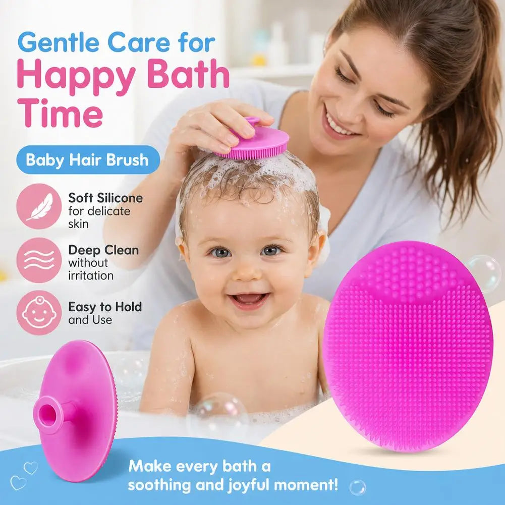 Soft Silicone Baby Bath Brush | Infant Hair & Scalp Washing Baby Bath Brush QXL