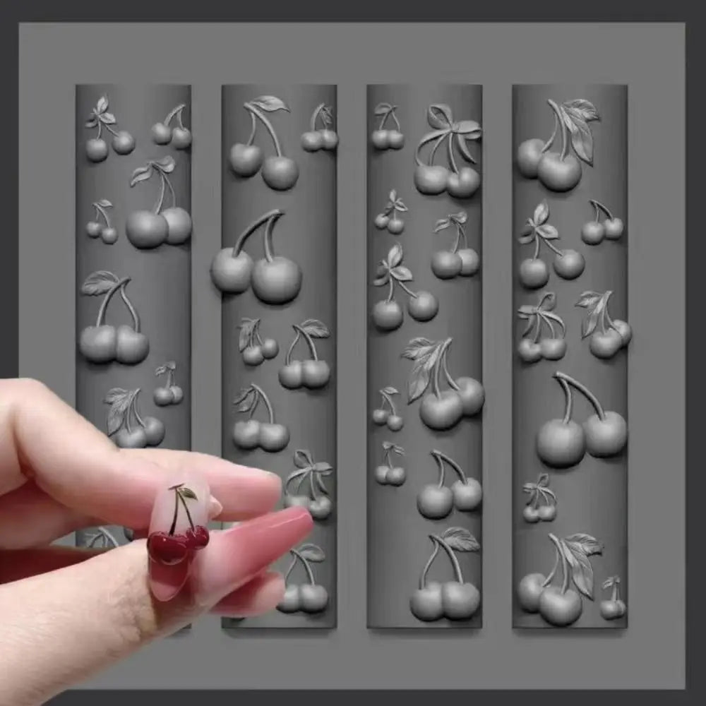 3D Cherry Silicone Nail Art Mold | DIY Manicure Template Nail Art Mold QXL
