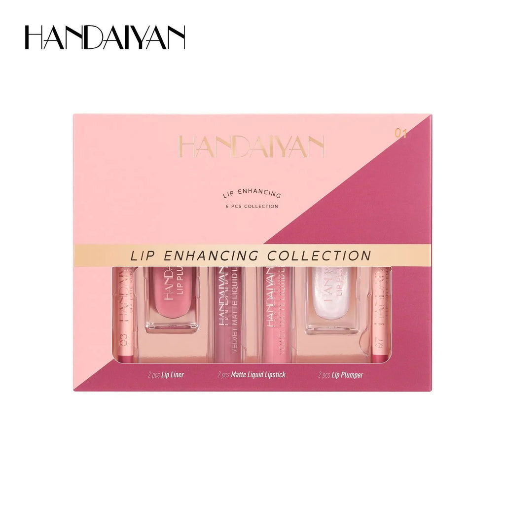 Handaiyan 6-Pc Lip Liner, Matte Lipstick & Plumper Gift Set Lip Makeup Set QXL