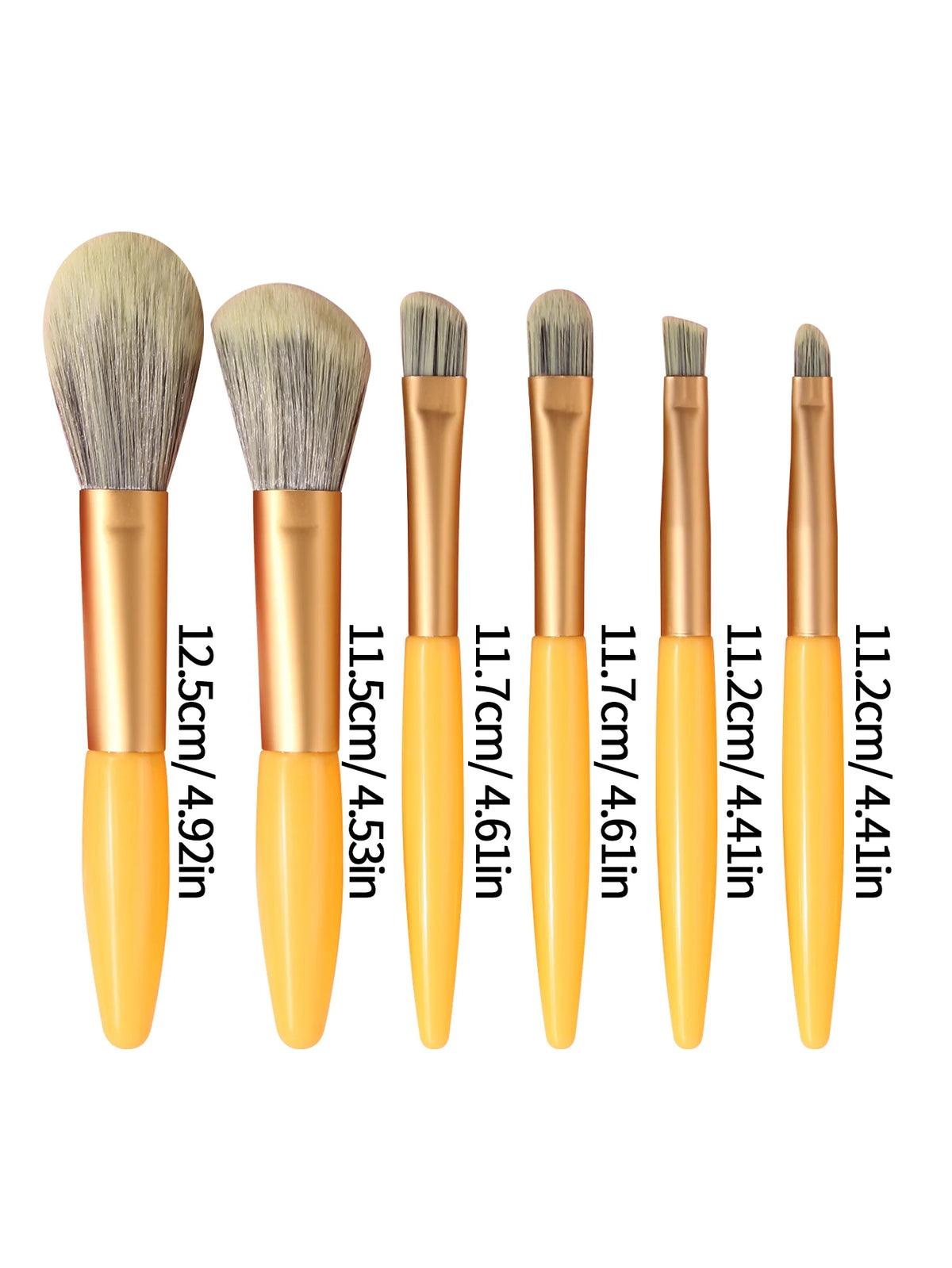 KOSSHOW 6-Piece Portable Makeup Brush Set – Vibrant Orange Makeup Brush Set QXL