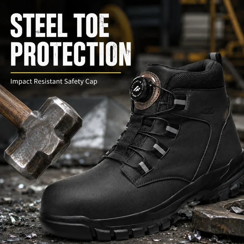 Men's Steel Toe Safety Work Boots | Anti-Puncture Non-Slip Safety Work Boots QXL