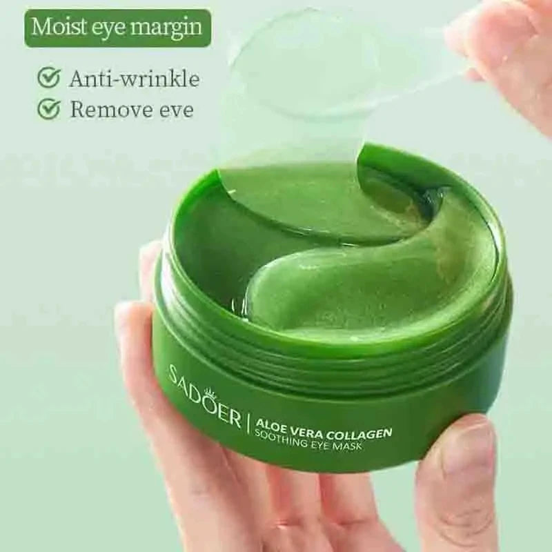 SADOER 60-Pc Aloe Vera Collagen Eye Patches – Firm & Hydrate Eye Treatment Patches QXL