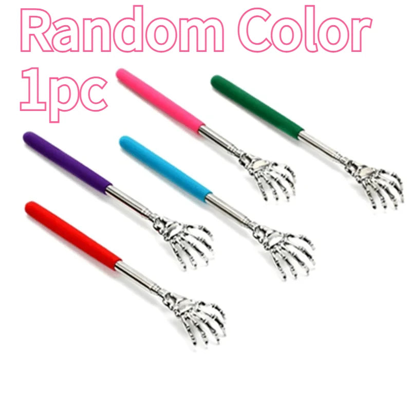 Retractable Back Scratcher – Holiday Stainless Steel Tool Back Scratcher Tool QXL Random Color 1pc