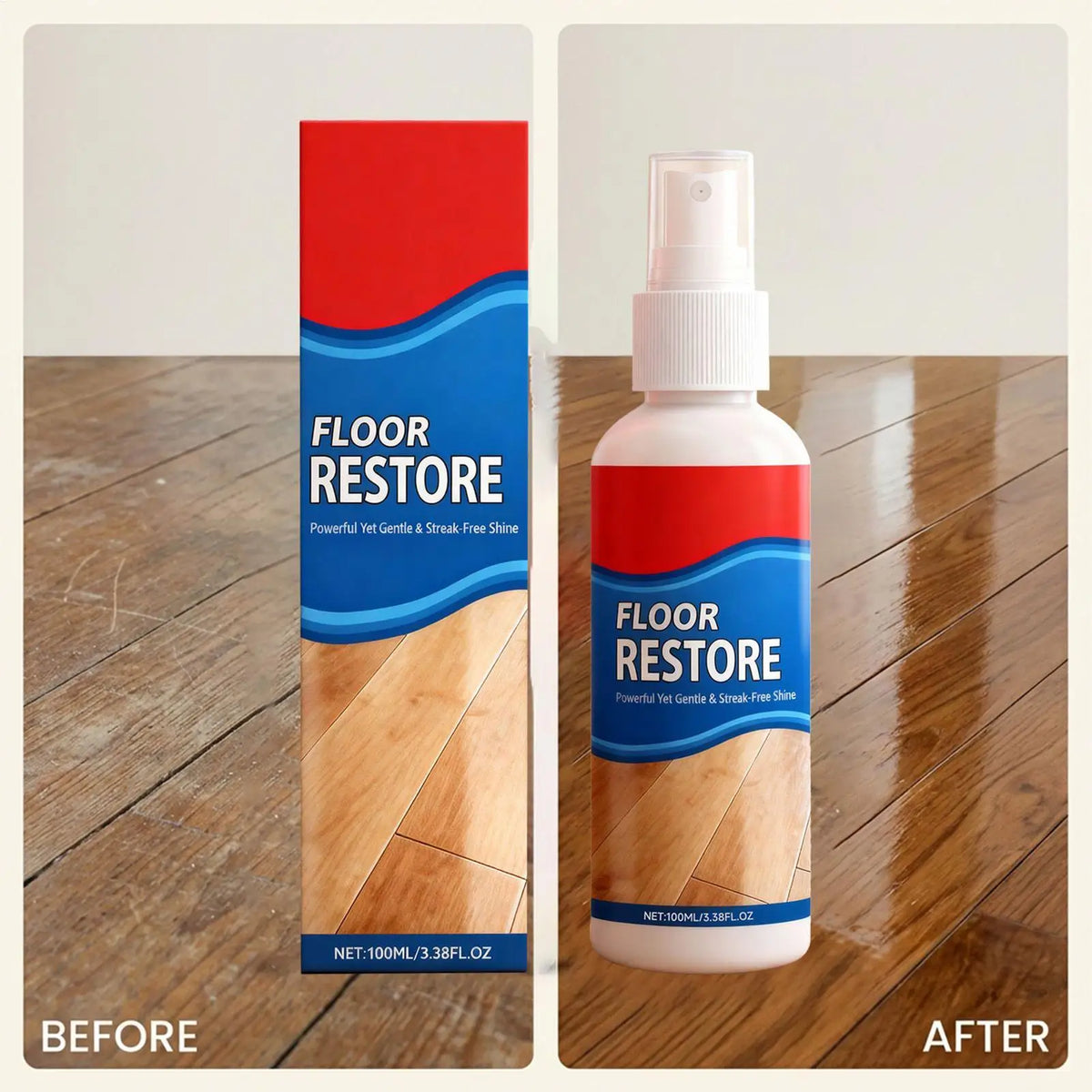 100ml Wood Floor Restorer & Polish | Hardwood Renewal Liquid Floor Renewal Solution QXL