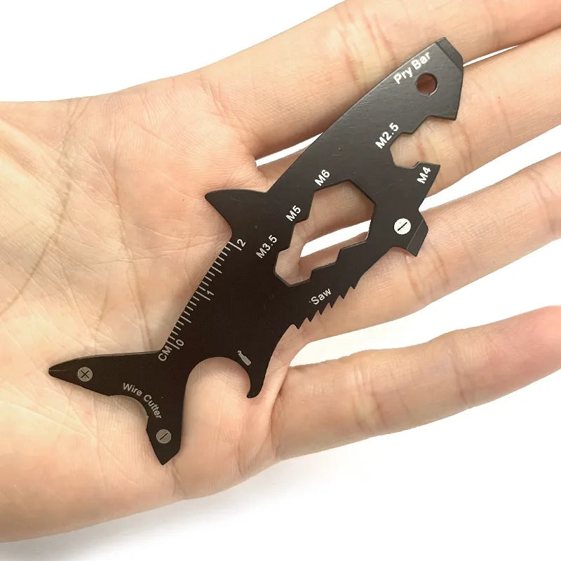 15-in-1 Shark Multitool Keychain | Bottle Opener & Screwdriver Multitool Keychain QXL