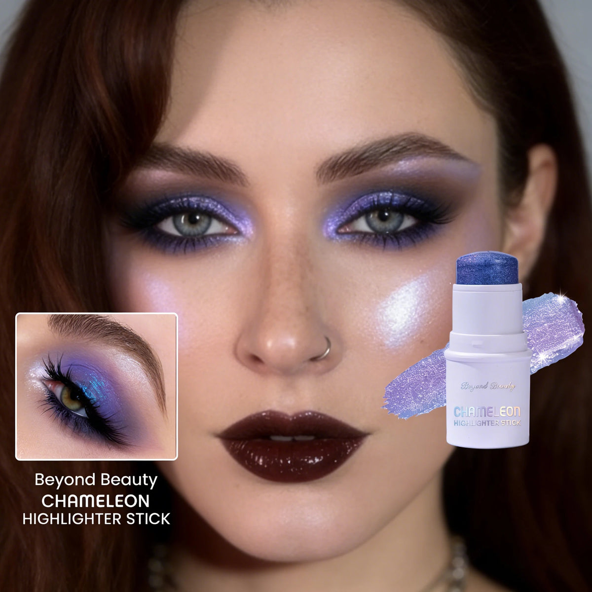 BEYONDBEAUTY Holographic Glitter Highlighter Stick | Face & Body Glitter Highlighter Stick QXL