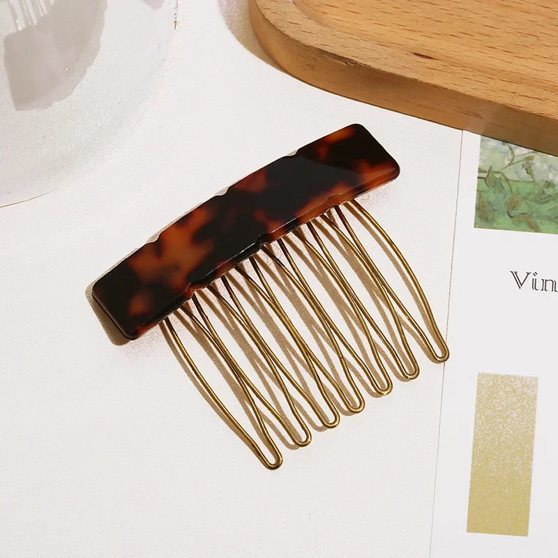 Mini Acetic Resin Hair Side Combs – 7 Teeth Strong Hold | 6cm Hair Side Combs QXL Af0001