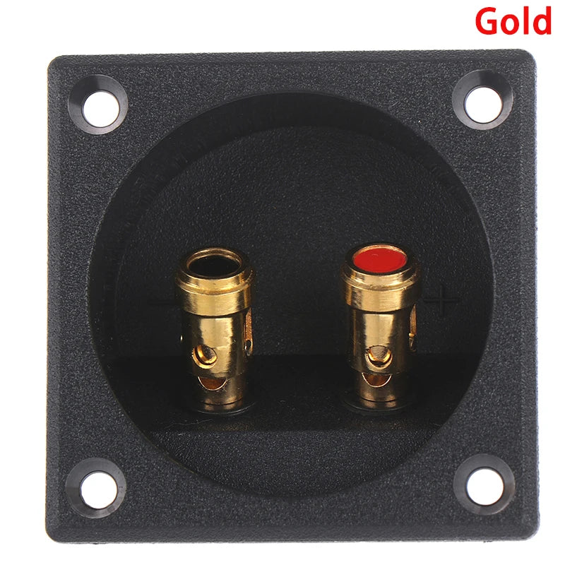57mm Square Speaker Terminal Cup | Double Binding Post Gold Speaker Terminal Cup QXL Gold