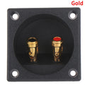 57mm Square Speaker Terminal Cup | Double Binding Post Gold Speaker Terminal Cup QXL Gold