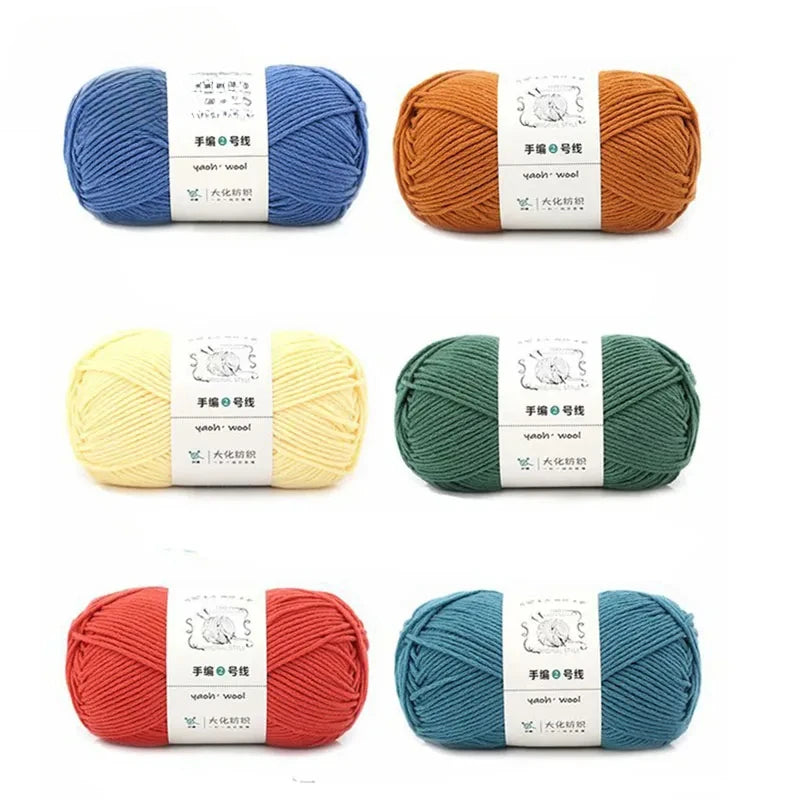 100g 6-Ply Milk Cotton Yarn Ball | Worsted Knitting & Crochet Craft Yarn QXL