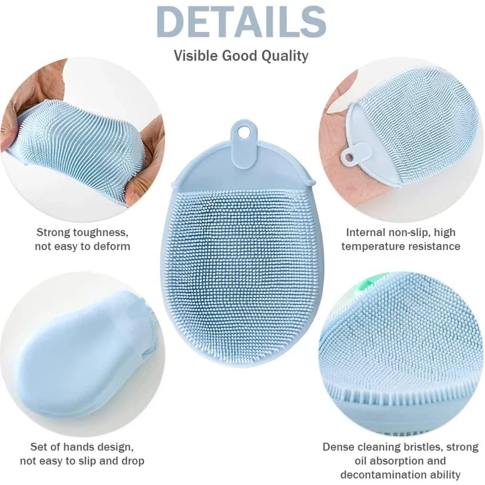 Silicone Exfoliating Bath Brush Glove | Body Scrubber Silicone Bath Brush QXL