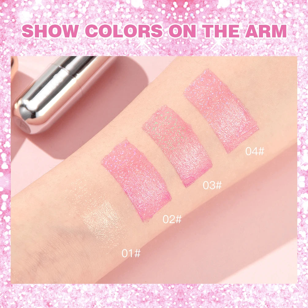 QiBest Color-Change Glitter Lip Balm | Pearlescent Jelly Tint Color-Change Lip Balm QXL