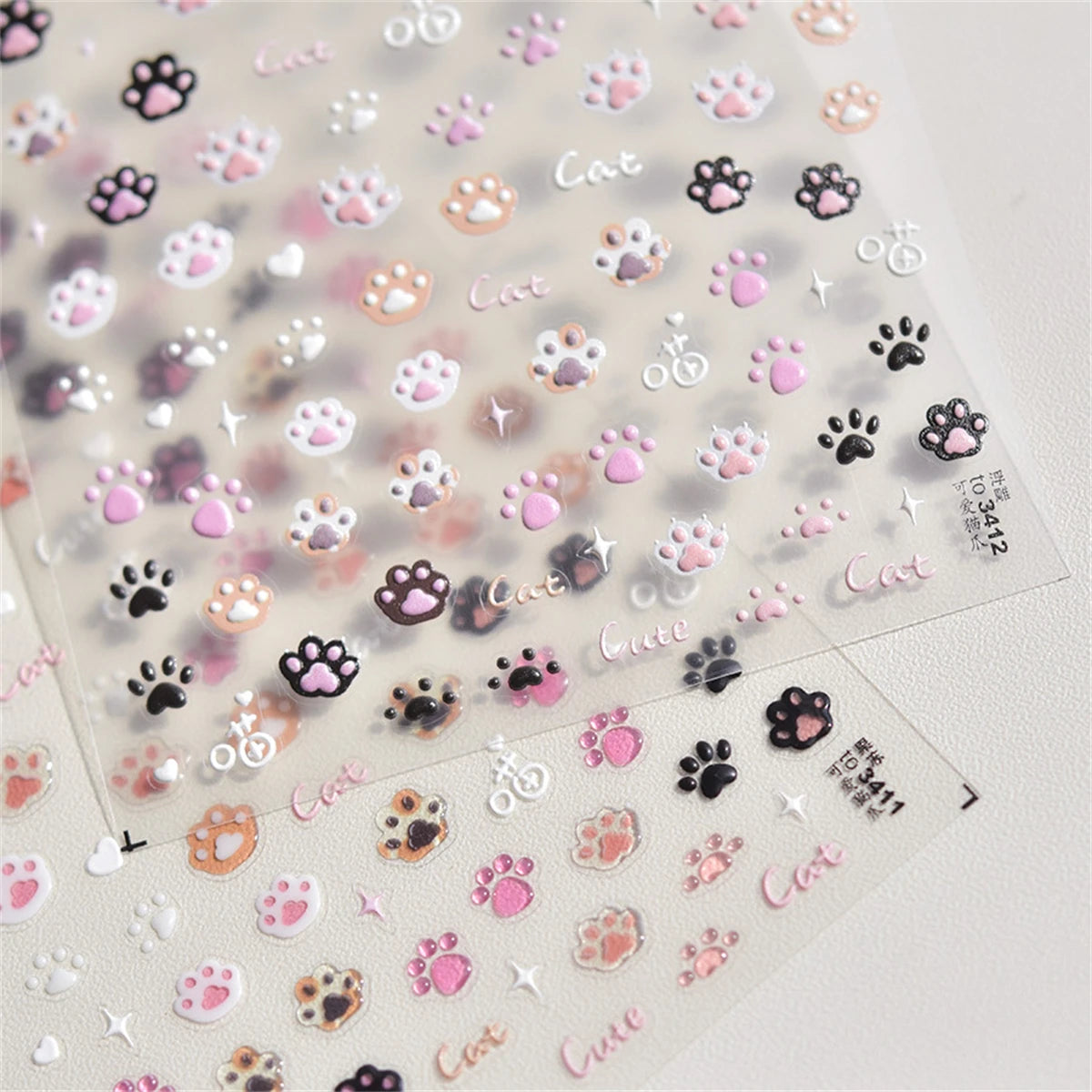 5D Kawaii Cat Claw Nail Art Stickers | Japanese Decals DIY Nail Art Stickers QXL