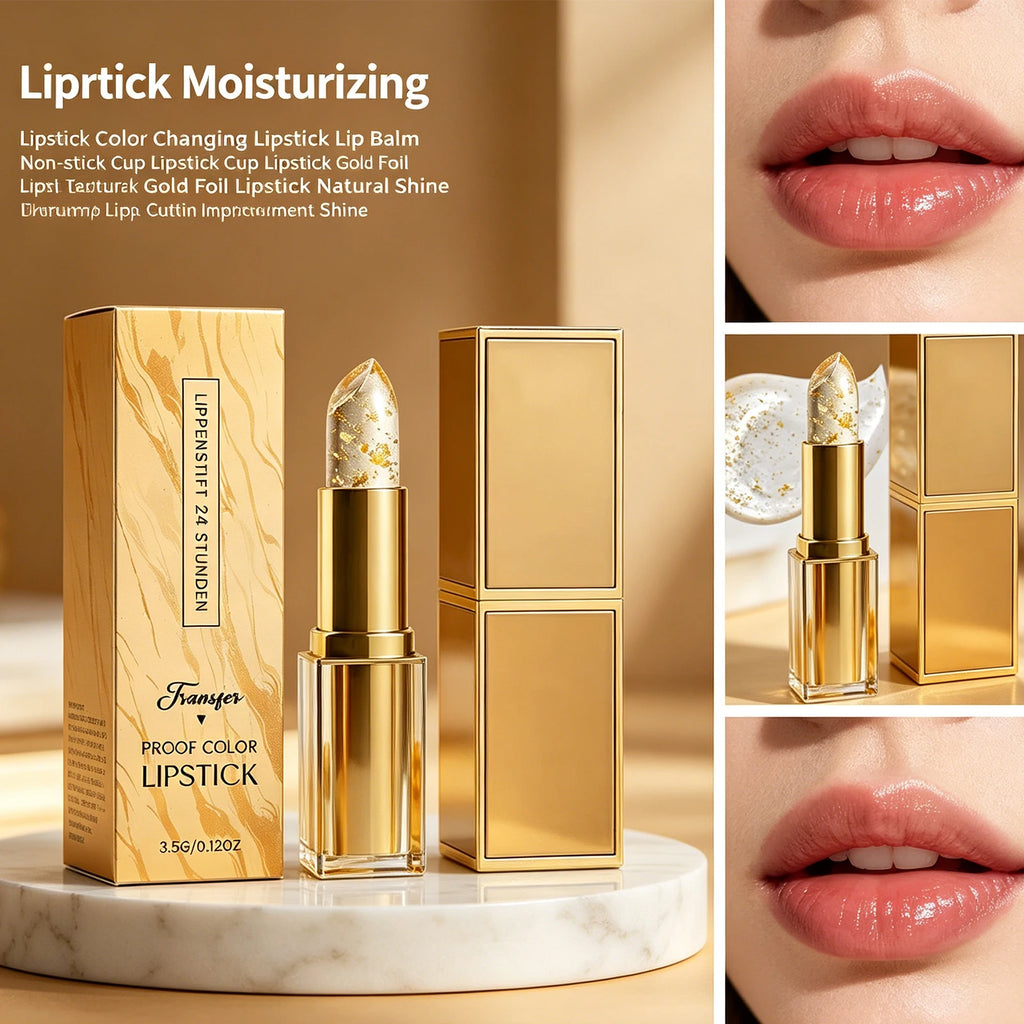 Gold Foil Color-Changing Lip Balm | Hydrating & Plumping Color-Changing Lip Balm QXL