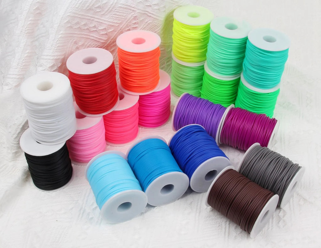 50m Hollow Rubber Tubing 2mm | Jewelry Cord & Wire Cover Spool Jewelry Craft Cord QXL
