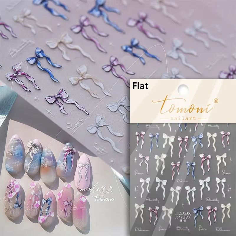 5D Kawaii Bow Nail Stickers | Self-Adhesive DIY Nail Art Decals Nail Art Stickers QXL MS645