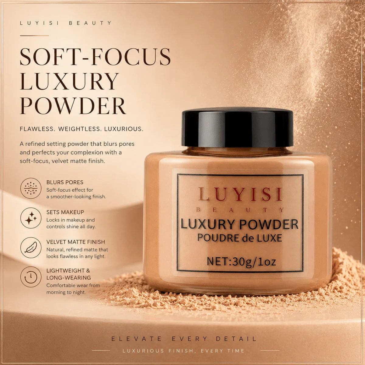 Matte Loose Powder & Waterproof Foundation Makeup Set Face Makeup Set QXL