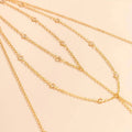 Shiny Zircon Tassel Body Chain | Women's Beach Jewelry Body Chain Jewelry QXL one size Gold