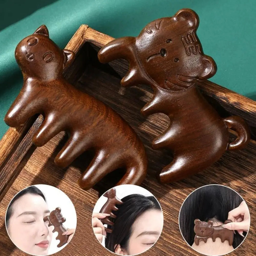 Sandalwood Wide Tooth Wood Massage Comb | Anti-Static Wood Massage Comb QXL