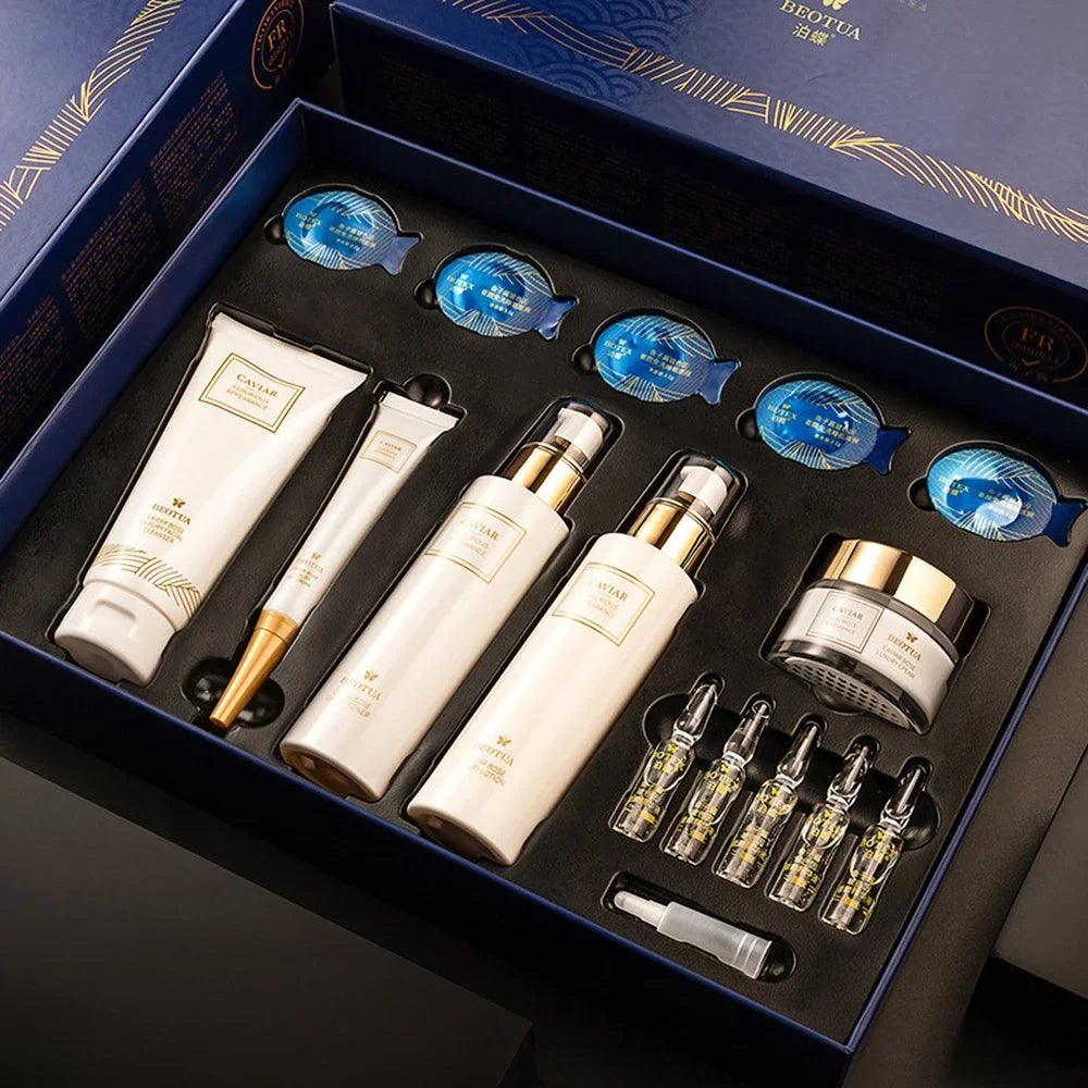 15-Piece Caviar Korean Skin Care Set | Serum, Cream & Eye Cream Skin Care Set QXL