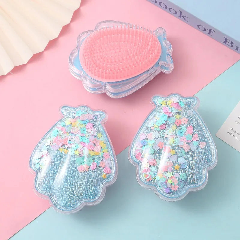 Shell Fan-Shaped Airbag Hair Brush | Anti-Static Styling Comb Airbag Hair Brush QXL