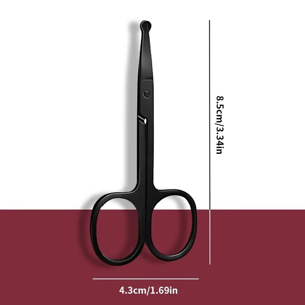 Stainless Steel Nose & Ear Hair Scissors | Safety Round Tip Nose Hair Scissors QXL