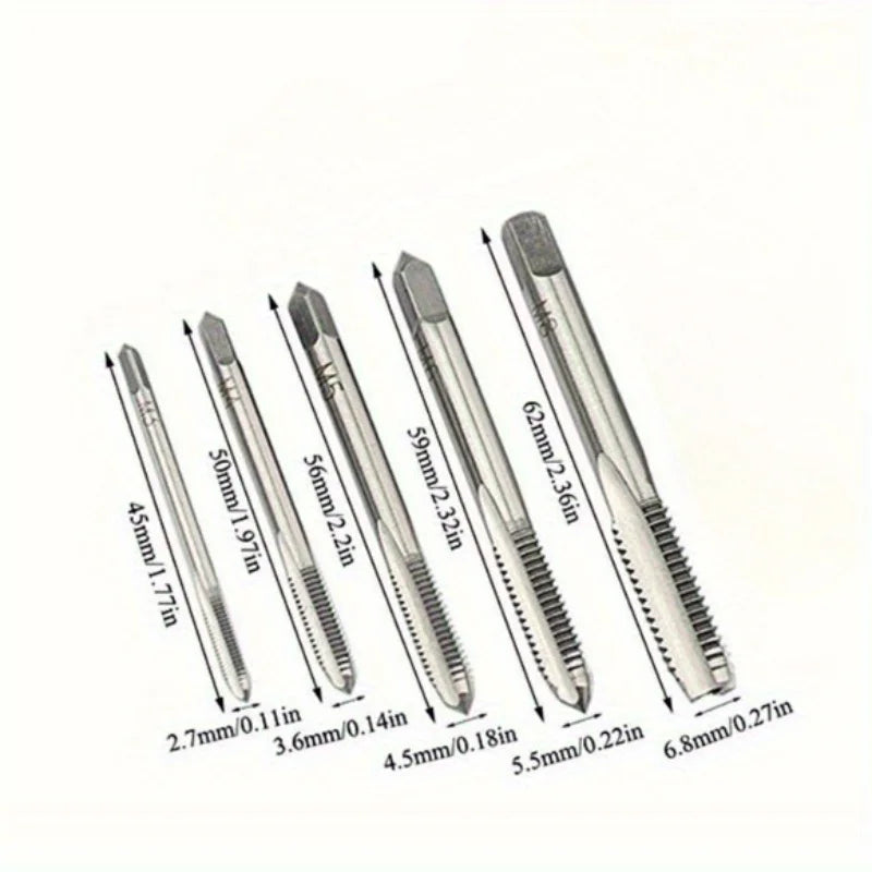 M3–M8 Metric Hand Tap Set | Plug Thread Tapping Tool Hand Tap Set QXL