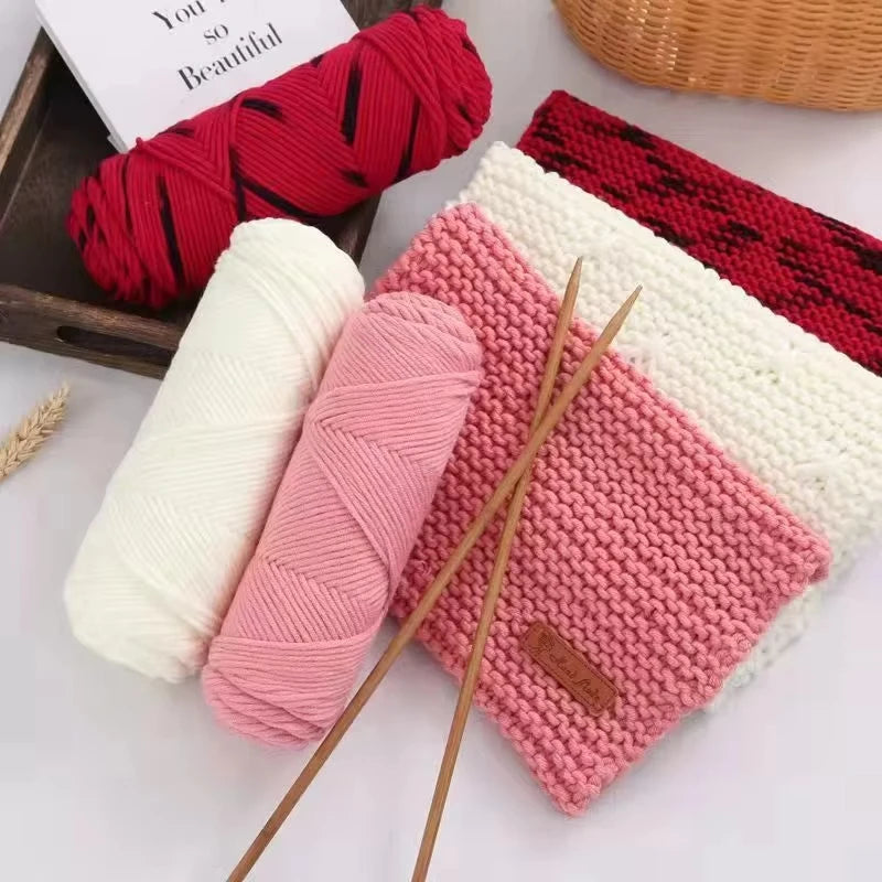 100g 8-Ply Milk Cotton Yarn – Soft Knitting & Crochet Yarn Hand Knitting Yarn QXL