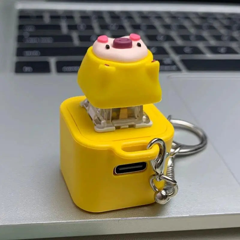 LED Frog Keycap Clicker Keychain | Sound & Light Button Toy Novelty Clicker Keychain QXL