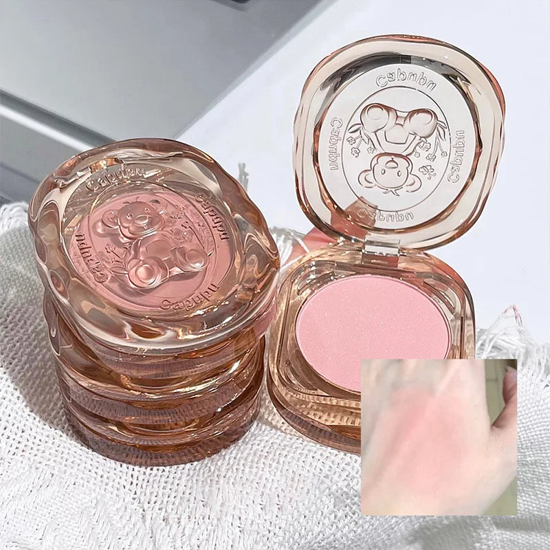 Bear Blush Matte Face Powder – Brightening Blush Compact Matte Blush Powder QXL