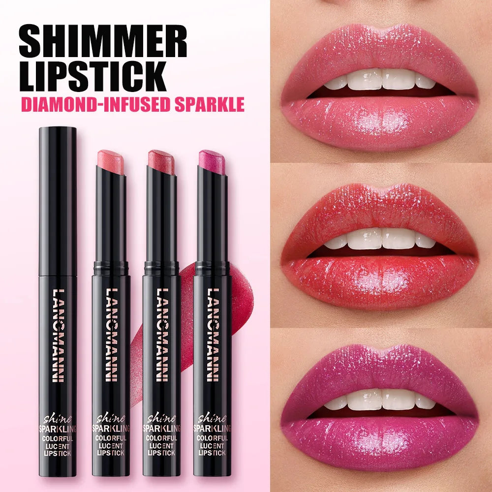 10-Color Glitter Waterproof Liquid Lipstick | Pearlescent Lip Tint Glitter Liquid Lipstick QXL
