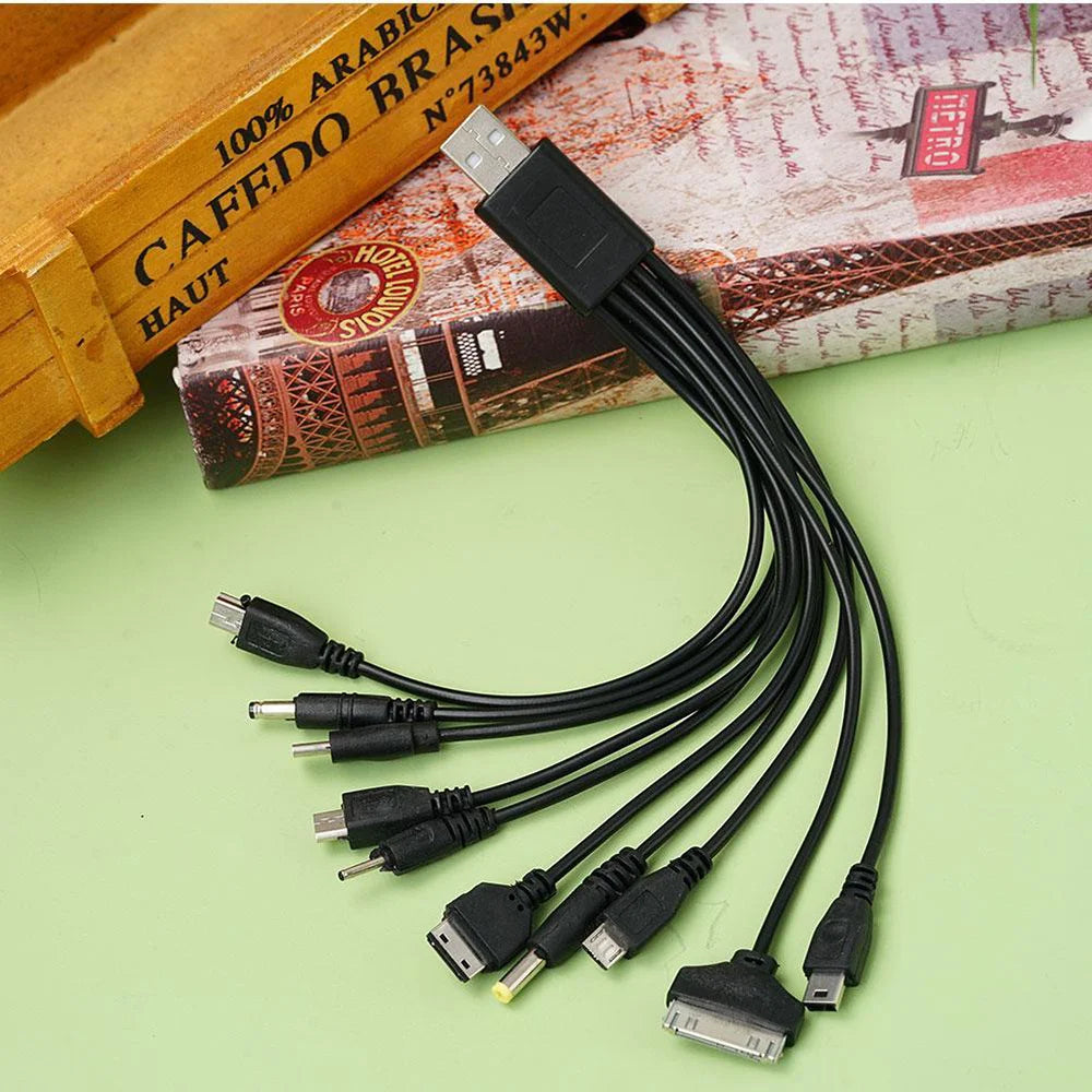 10-in-1 Universal USB Charging Cable | Multi-Pin Adapter Multi-Pin USB Cable QXL
